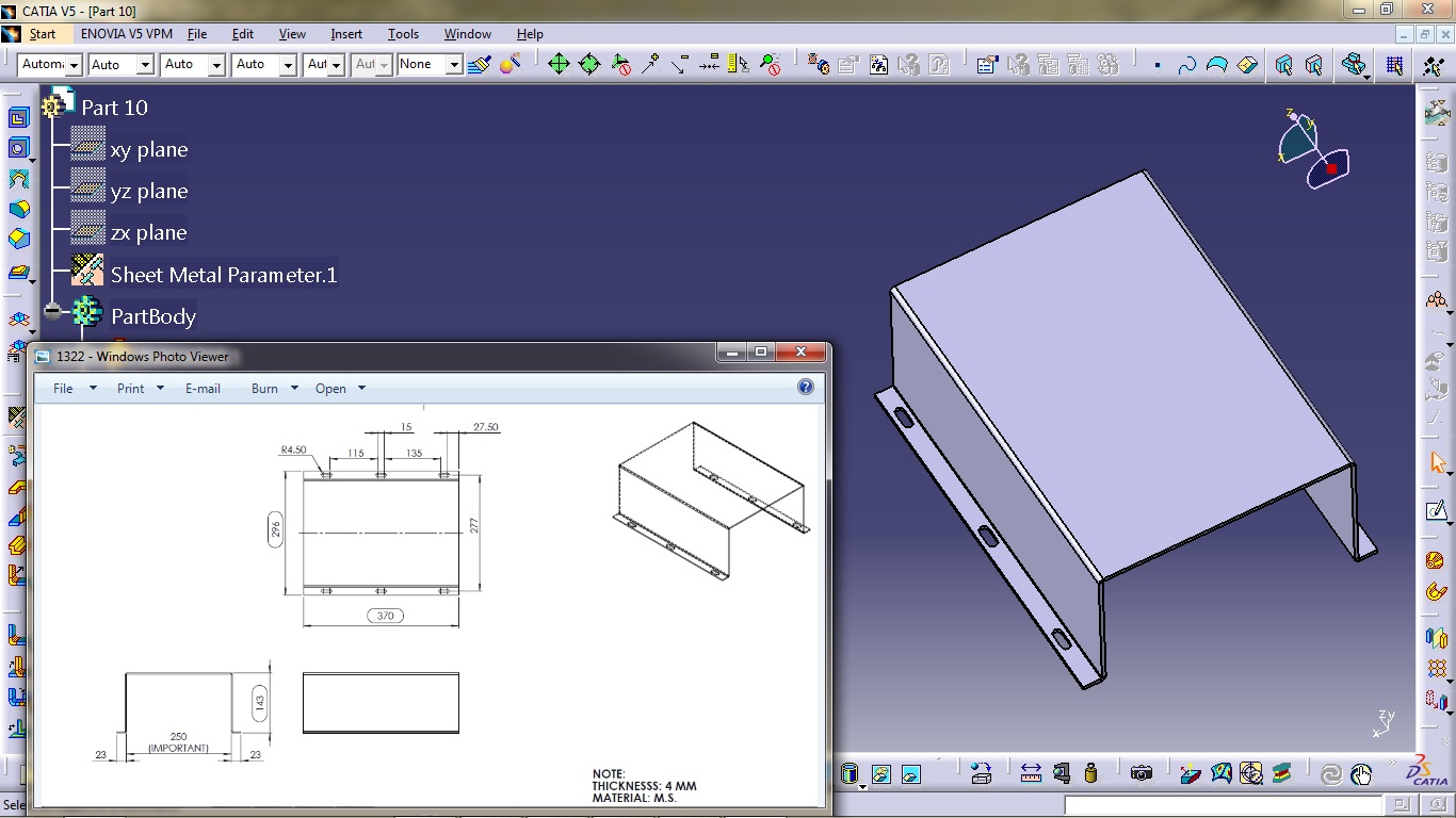 Example of a Sheet Metal in CATIA