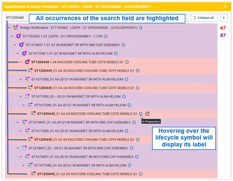filtering in check dependencies