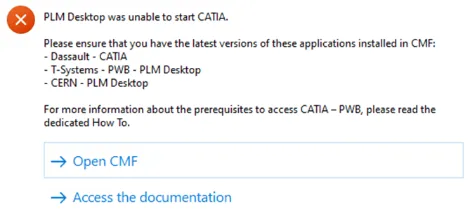 unable to run CATIA error message