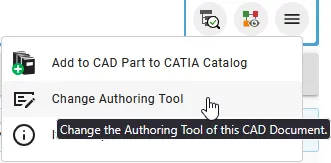 How to change the authoring tool of a CAD Document?