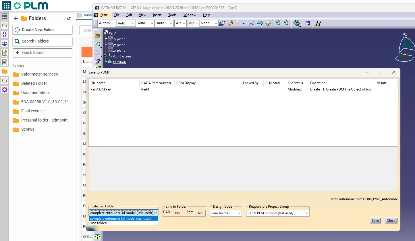How to get back the list of favorite folders when saving from CATIA?